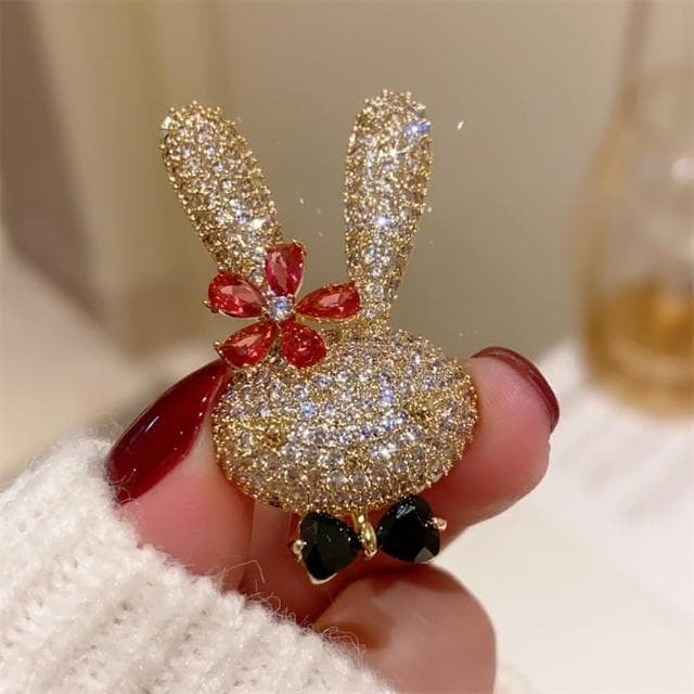 【巴黎精品】現貨+預購 鋯石胸針兔子別針可愛生肖小花蝴蝶結生日情人節禮物女飾品a1ah43