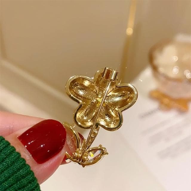 【巴黎精品】現貨+預購 鋯石胸針花朵別針白色小花水晶優雅生日情人節禮物女飾品a1ah47