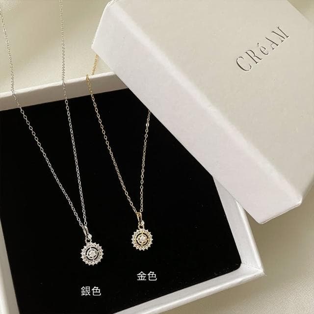 【CReAM】Aurelian 925純銀金色銀色 圓圈 亮鑽 鑽飾 女項鍊(生日 禮物 送禮 禮盒)