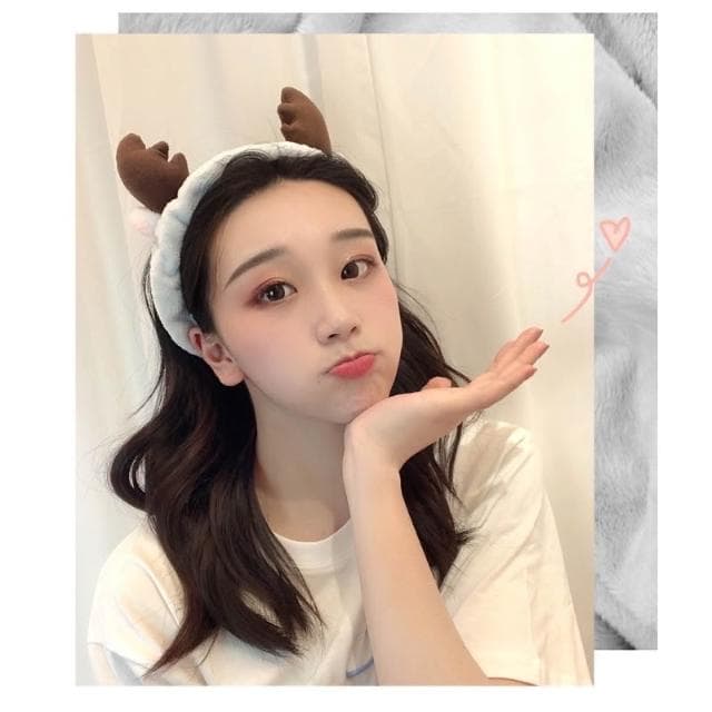 日系動物款 毛絨束髮帶 束髮帶 髮帶 乾髮帶 動物咁髮帶 女生 化妝 盤髮帶 送禮 居家