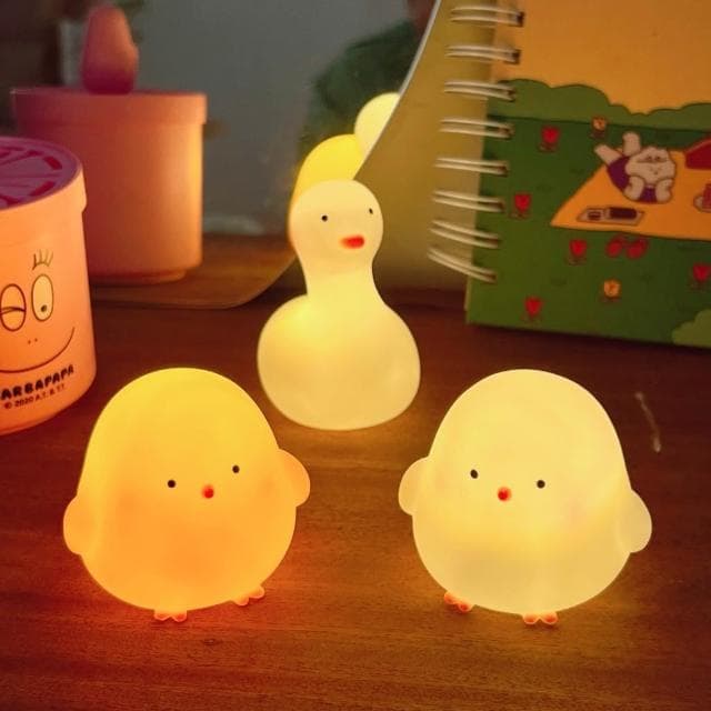 可愛小雞夜燈 聖誕節 交換禮物 日系 可愛動物  生日禮物 小雞夜燈 小台燈 學生臥室 床頭燈 創意 裝飾