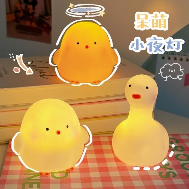 可愛小雞夜燈 聖誕節 交換禮物 日系 可愛動物  生日禮物 小雞夜燈 小台燈 學生臥室 床頭燈 創意 裝飾