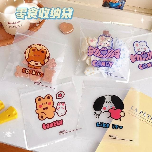 ins風可愛零食自封袋 自封袋 密封袋 包裝 夾鏈袋 貴婦包裝   透明密封袋 小禮物 包卡  贈品