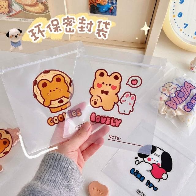 ins風可愛零食自封袋 自封袋 密封袋 包裝 夾鏈袋 貴婦包裝   透明密封袋 小禮物 包卡  贈品