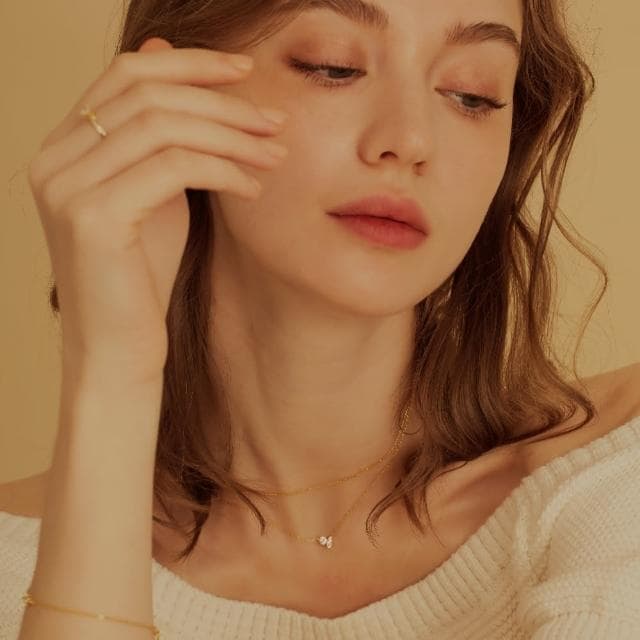 【CReAM】Arlene三鑽銀鍍14金色銀色亮鑽鎖骨鍊 金色女項鍊(生日 禮物 送禮 禮盒)