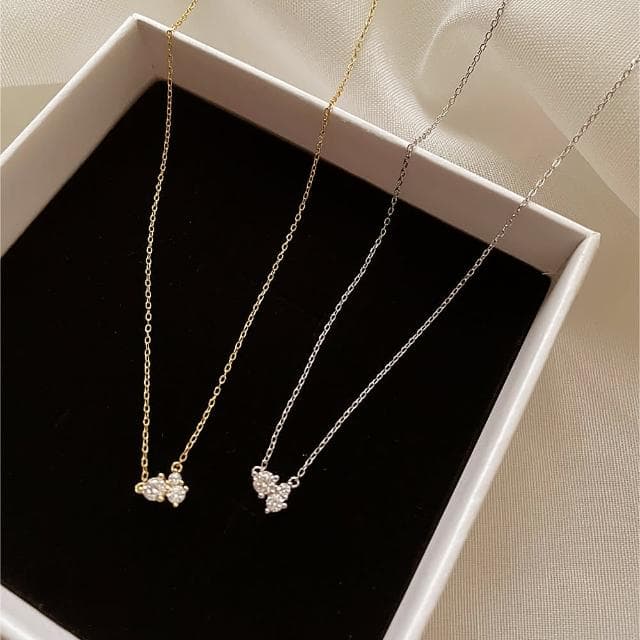 【CReAM】Arlene三鑽銀鍍14金色銀色亮鑽鎖骨鍊 金色女項鍊(生日 禮物 送禮 禮盒)