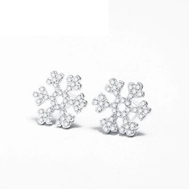 【米蘭精品】現貨+預購 925純銀耳環鑲鑽耳飾創意雪花造型情人節生日聖誕節交換禮物女飾品73dy51