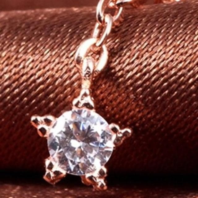 【米蘭精品】現貨+預購 925純銀玫瑰金耳環創意鑲鑽垂吊星星造型情人節生日聖誕節交換禮物女飾品73dy156