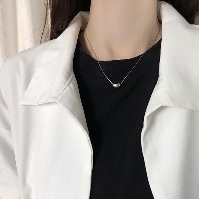 【米蘭精品】現貨+預購 925純銀項鍊相思豆吊墜亮面豆豆簡約鎖骨鍊情人節生日聖誕節交換禮物女飾品74aq10