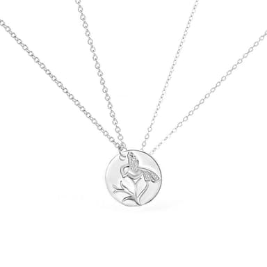 【米蘭精品】現貨+預購 925純銀項鍊情侶對鍊藍桉與鳥拼接鑲鑽生日聖誕節交換禮物74cj18
