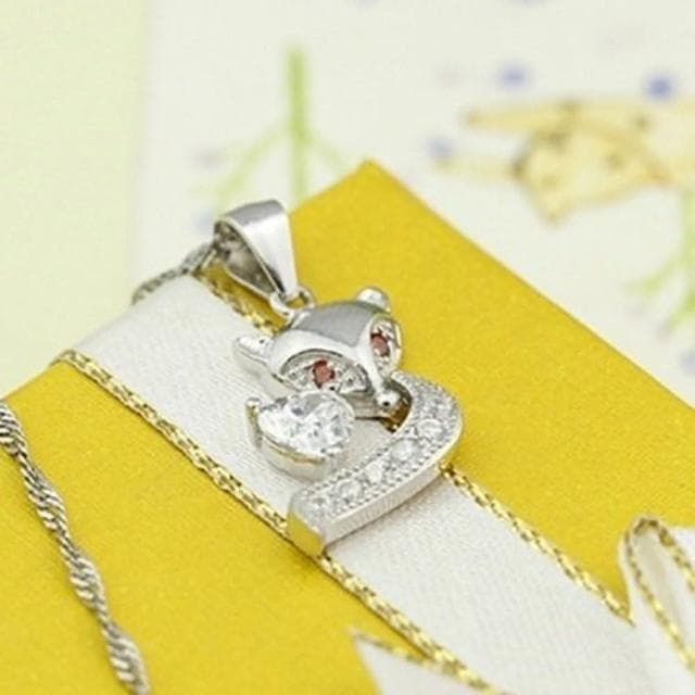【米蘭精品】現貨+預購 925純銀項鍊鑲鑽吊墜精美有型可愛小狐狸情人節生日聖誕節交換禮物女飾品73dk542