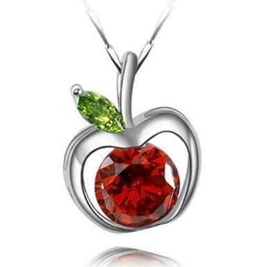 【米蘭精品】現貨+預購 925純銀項鍊鑲鑽吊墜韓國時尚繽紛紅蘋果母親節情人節生日聖誕節交換禮物女飾品73fy77
