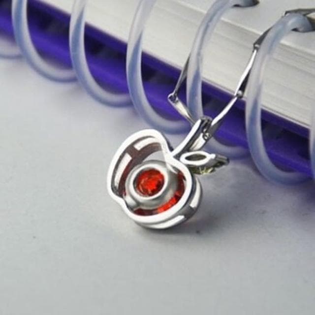 【米蘭精品】現貨+預購 925純銀項鍊鑲鑽吊墜韓國時尚繽紛紅蘋果母親節情人節生日聖誕節交換禮物女飾品73fy77
