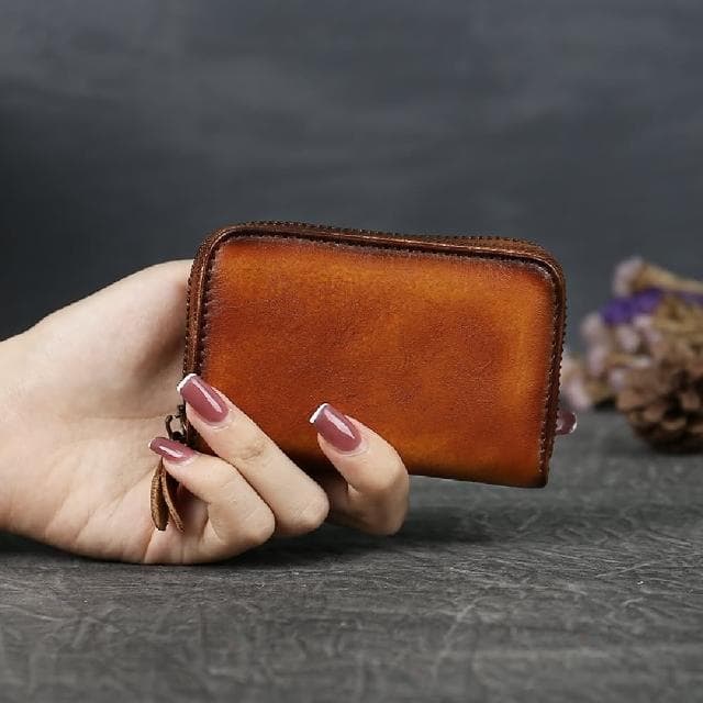 【米蘭精品】現貨+預購 卡片夾真皮零錢包牛皮復古簡約輕薄男女皮夾父親節禮物3色74ei1