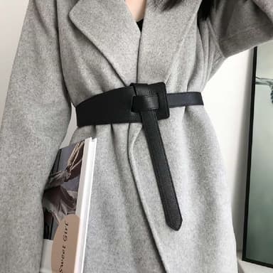 【米蘭精品】現貨+預購 皮帶真皮腰帶幾何感打結牛皮沙漏女配件情人節生日聖誕節交換禮物3色74eg3