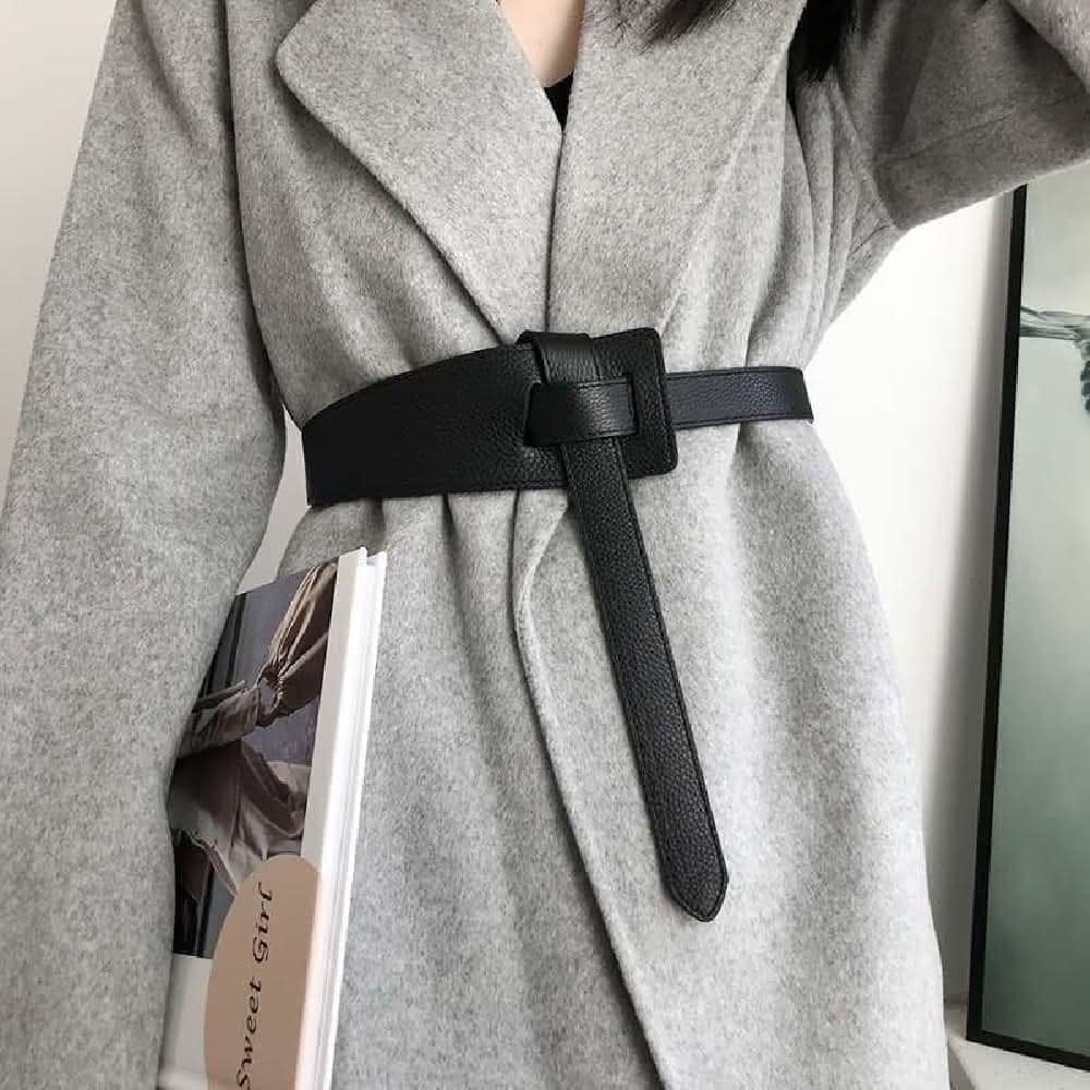 【米蘭精品】現貨+預購 皮帶真皮腰帶幾何感打結牛皮沙漏女配件情人節生日聖誕節交換禮物3色74eg3