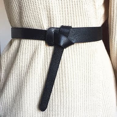 【米蘭精品】現貨+預購 皮帶真皮腰帶打結簡約百搭牛皮女配件情人節生日聖誕節交換禮物3色74eg4