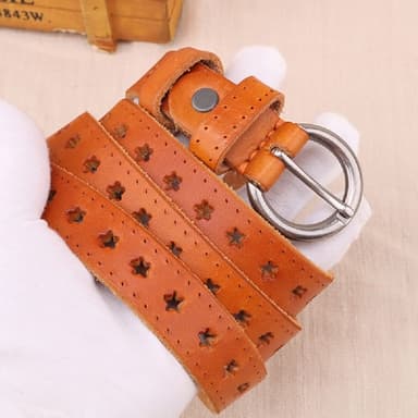 【米蘭精品】現貨+預購 皮帶真皮腰帶鏤空星星孔洞牛皮女配件情人節生日聖誕節交換禮物4色74eg7