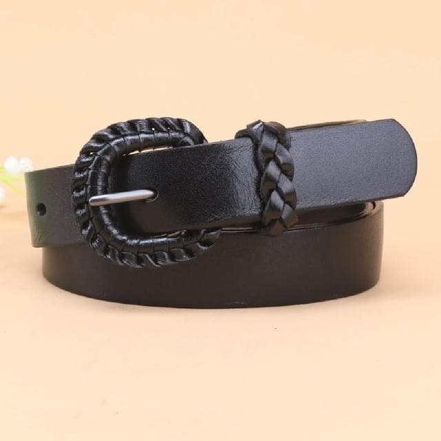 【米蘭精品】現貨+預購 皮帶真皮腰帶編織扣環復古牛皮女配件情人節生日聖誕節交換禮物4色74eg8