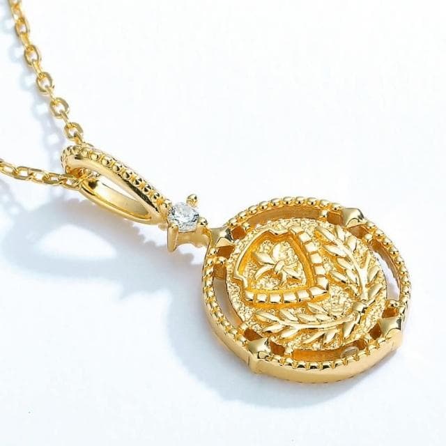 【米蘭精品】現貨+預購 孔雀石項鍊925純銀吊墜金色簡約貴氣復古孔雀石女飾品聖誕節交換禮物74gf46