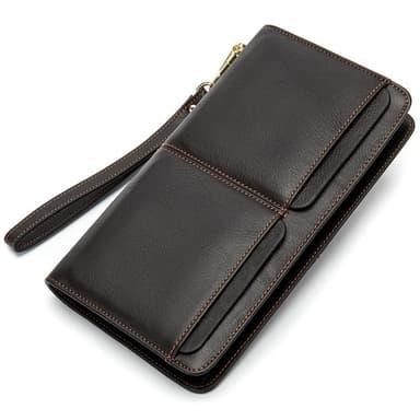 【米蘭精品】現貨+預購 手拿包真皮錢包-雙口袋多卡位牛皮復古男包包父親節情人節生日禮物4色74cb10