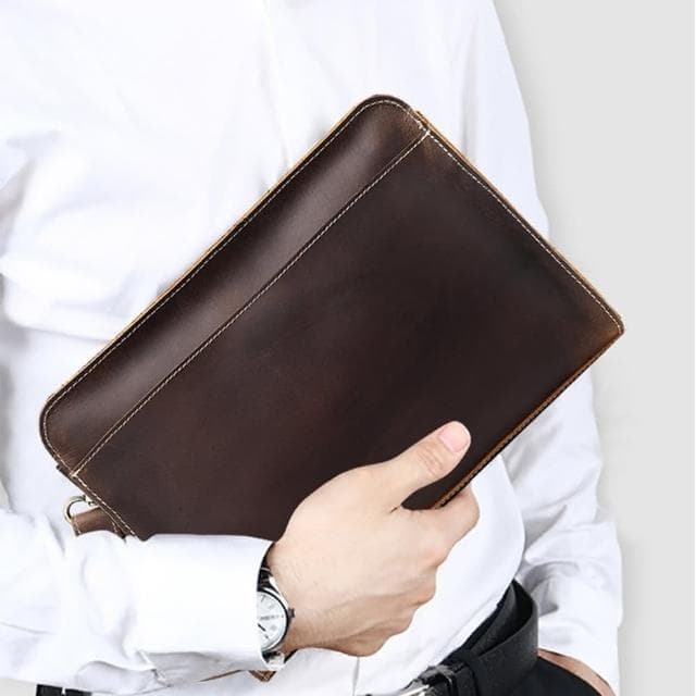 【米蘭精品】現貨+預購 手拿包真皮錢包-復古多隔層大容量牛皮男包包父親節情人節生日禮物2色74cb33