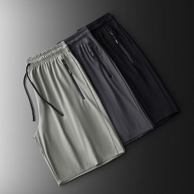 【米蘭精品】現貨+預購 冰絲褲運動短褲輕薄素色涼感休閒男褲子父親節禮物3色74fa2