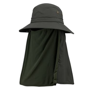 【米蘭精品】現貨+預購 防曬帽漁夫帽-可拆卸披肩面罩短簷男女帽子父親節禮物4色74dx7