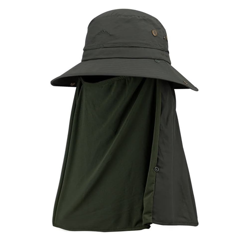 【米蘭精品】現貨+預購 防曬帽漁夫帽-可拆卸披肩面罩短簷男女帽子父親節禮物4色74dx7