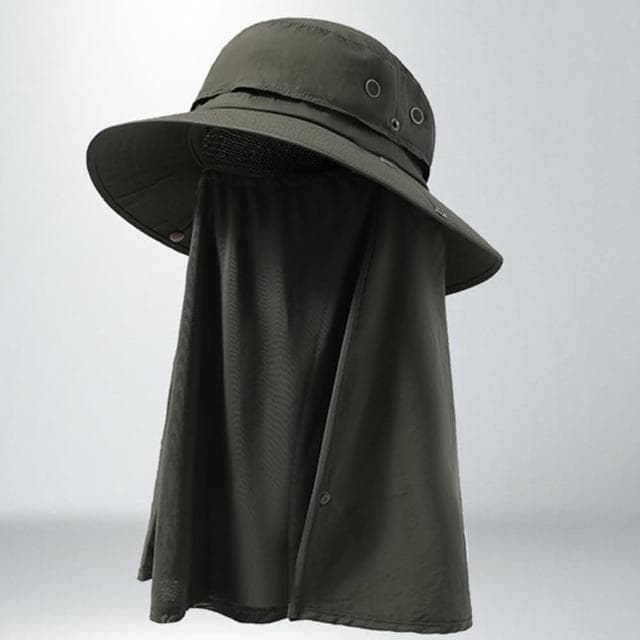 【米蘭精品】現貨+預購 防曬帽漁夫帽-可拆卸披肩面罩短簷男女帽子父親節禮物4色74dx7