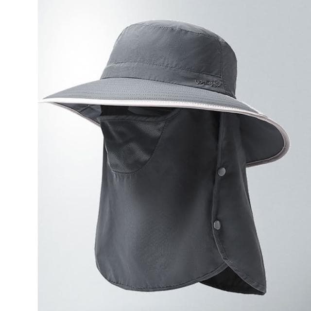 【米蘭精品】現貨+預購 防曬帽漁夫帽-可拆卸面罩大簷可摺疊男女帽子父親節禮物3色74dx17