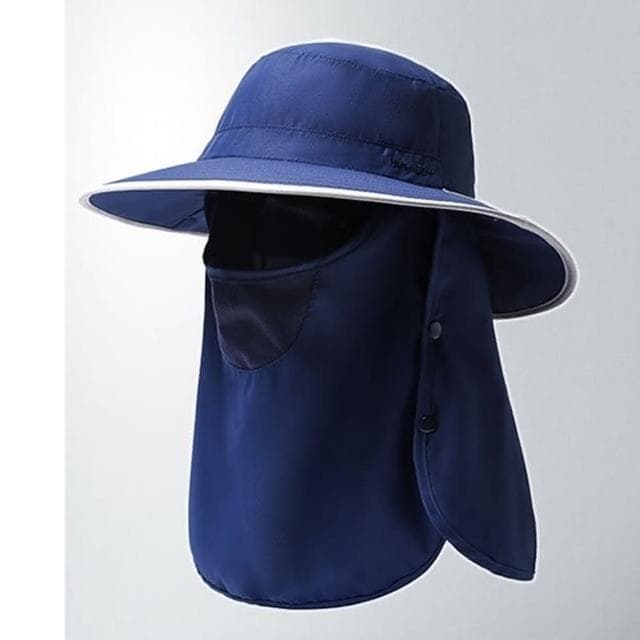 【米蘭精品】現貨+預購 防曬帽漁夫帽-可拆卸面罩大簷可摺疊男女帽子父親節禮物3色74dx17