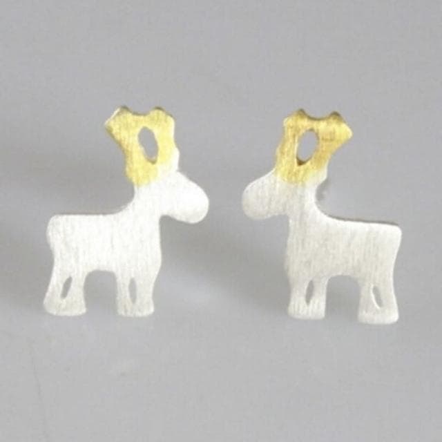【米蘭精品】現貨+預購 耳環流行銀飾品耳針式耳飾可愛小鹿情人節生日禮物聖誕節交換禮物首選73ag224