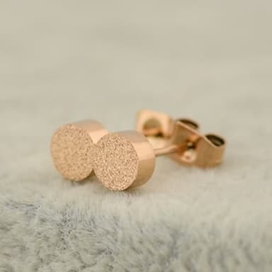 【米蘭精品】現貨+預購 玫瑰金耳環流行飾品磨砂小巧可愛簡約時尚母親節生日情人節聖誕節交換禮物71at41