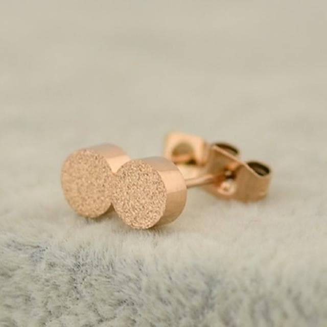 【米蘭精品】現貨+預購 玫瑰金耳環流行飾品磨砂小巧可愛簡約時尚母親節生日情人節聖誕節交換禮物71at41