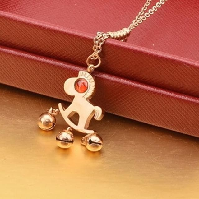 【米蘭精品】現貨+預購 玫瑰金紅瑪瑙流行飾品可愛銅錢小馬韓國流行母親節生日情人節聖誕節交換禮物71ak71
