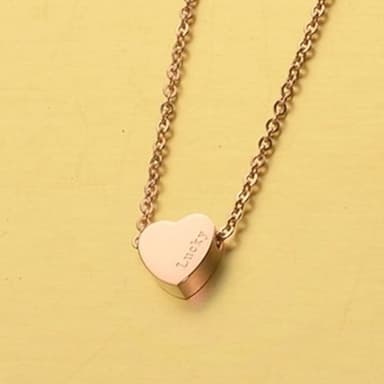 【米蘭精品】現貨+預購 玫瑰金項鍊吊墜子LUCK小愛心流行飾品情人節生日聖誕節交換禮物71x156