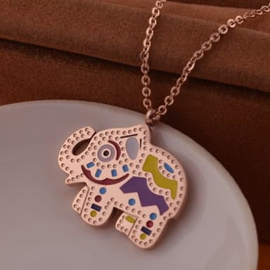 【米蘭精品】現貨+預購 玫瑰金項鍊吊墜子民族風可愛小象流行飾品情人節生日聖誕節交換禮物71x29