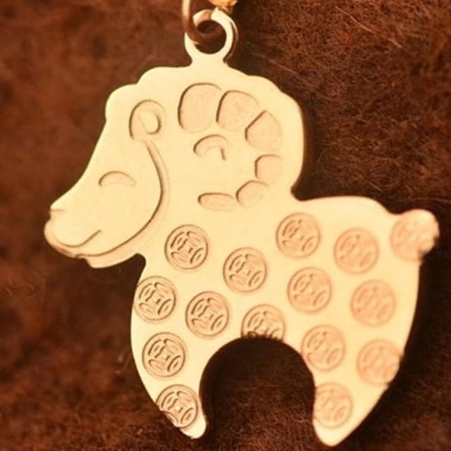 【米蘭精品】現貨+預購 玫瑰金項鍊吊墜子可愛銅錢小羊流行飾品情人節生日聖誕節交換禮物71x128