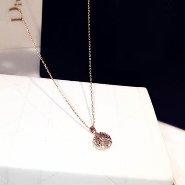 【米蘭精品】現貨+預購 玫瑰金項鍊鑲鑽吊墜時尚花氣質百搭花朵生日情人節生日聖誕節交換禮物女飾品73jp57