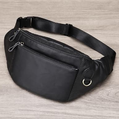【米蘭精品】現貨+預購 胸包真皮腰包復古胸背真皮百搭斜跨父親節禮物男包包2色74es26