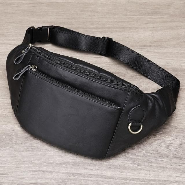 【米蘭精品】現貨+預購 胸包真皮腰包復古胸背真皮百搭斜跨父親節禮物男包包2色74es26