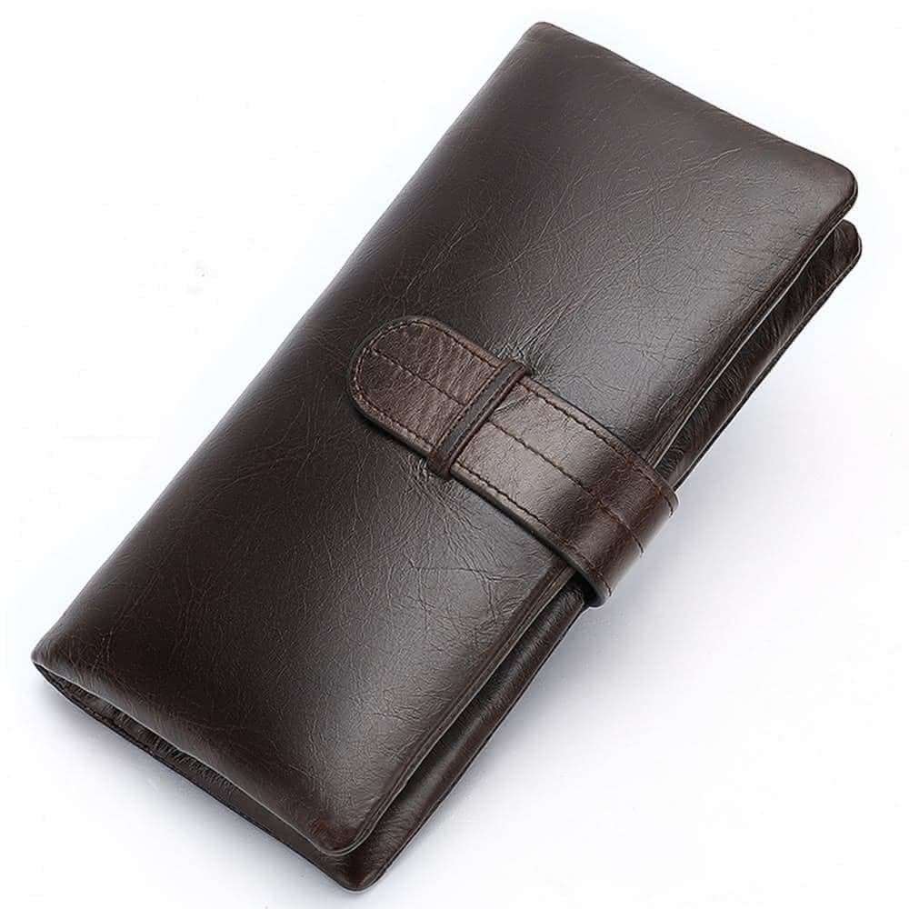 【米蘭精品】現貨+預購 長夾真皮錢包-RFID復古兩折牛皮男包包父親節情人節生日禮物2色74cb9