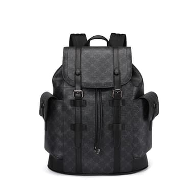 【米蘭精品】現貨+預購 後背包皮革雙肩包印花潮流時尚大容量男包包父親節情人節生日禮物74cv1
