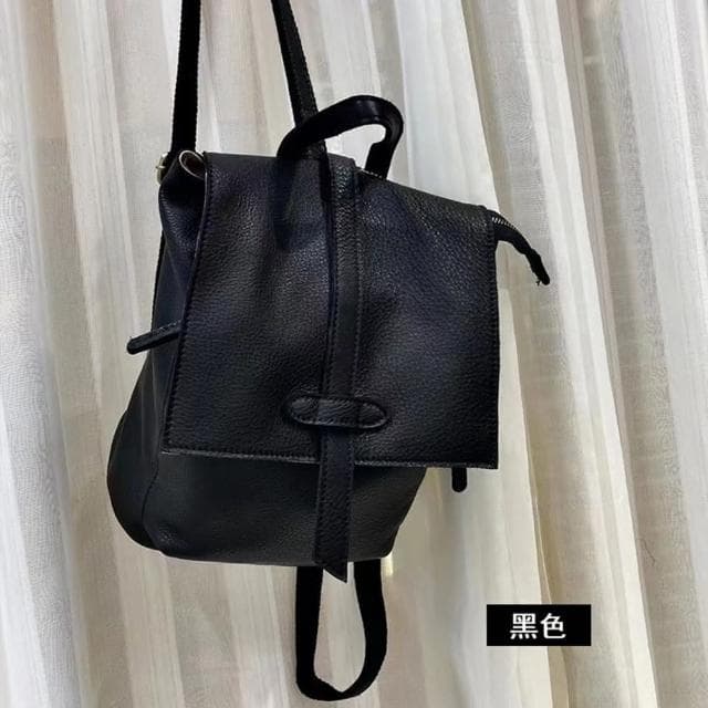 【米蘭精品】現貨+預購 後背包真皮雙肩包柔軟牛皮純色大容量男女包包父親節禮物3色74du25