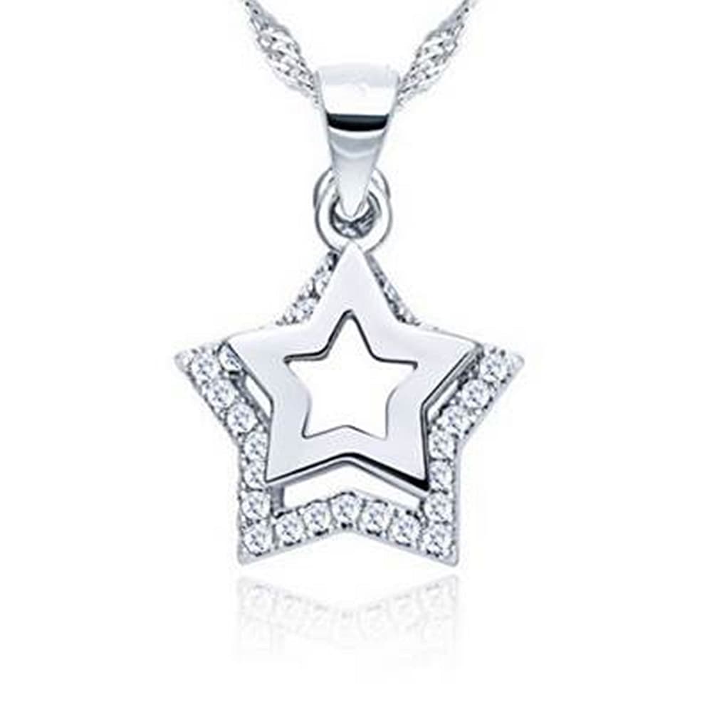 【米蘭精品】現貨+預購 星星項鍊流行銀飾品質感非凡母親節生日情人節聖誕節交換禮物73v60