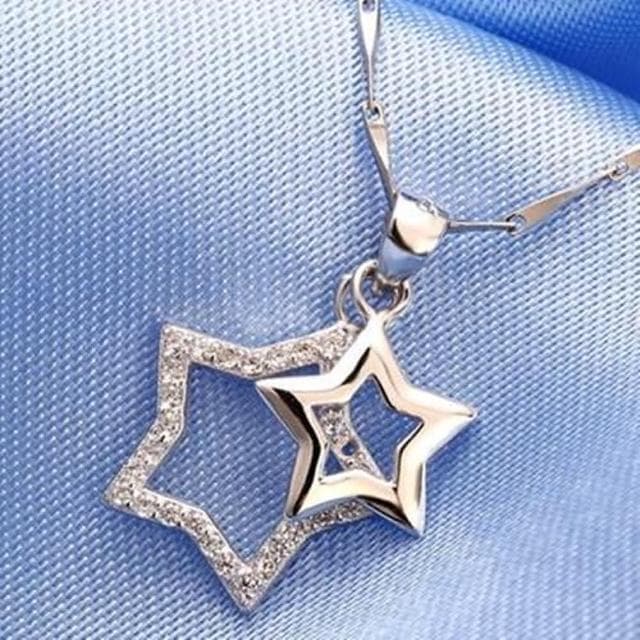 【米蘭精品】現貨+預購 星星項鍊流行銀飾品質感非凡母親節生日情人節聖誕節交換禮物73v60