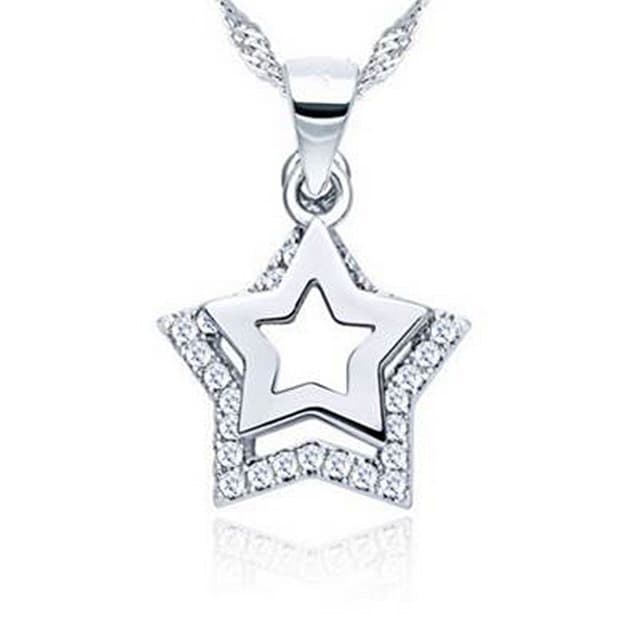 【米蘭精品】現貨+預購 星星項鍊流行銀飾品質感非凡母親節生日情人節聖誕節交換禮物73v60