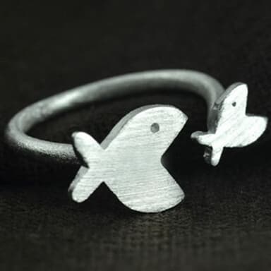 【米蘭精品】現貨+預購 戒指流行銀飾品小魚造型時尚可愛百搭母親節生日情人節聖誕節交換禮物73ae101