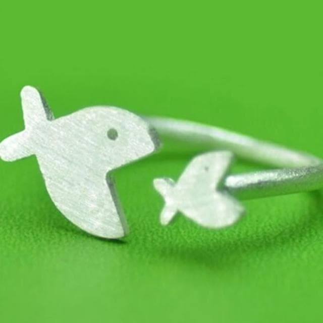 【米蘭精品】現貨+預購 戒指流行銀飾品小魚造型時尚可愛百搭母親節生日情人節聖誕節交換禮物73ae101
